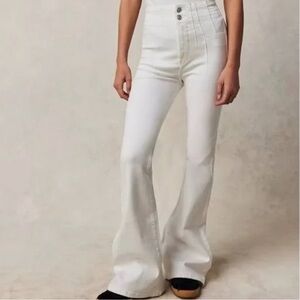 Free People Jayde Flare Stretch Jeans in White